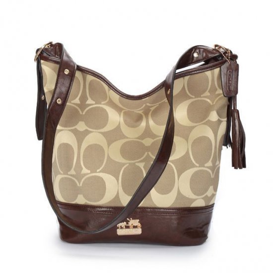 Coach Legacy Duffle In Printed Signature Medium Khaki Crossbody Bags ACF - Click Image to Close